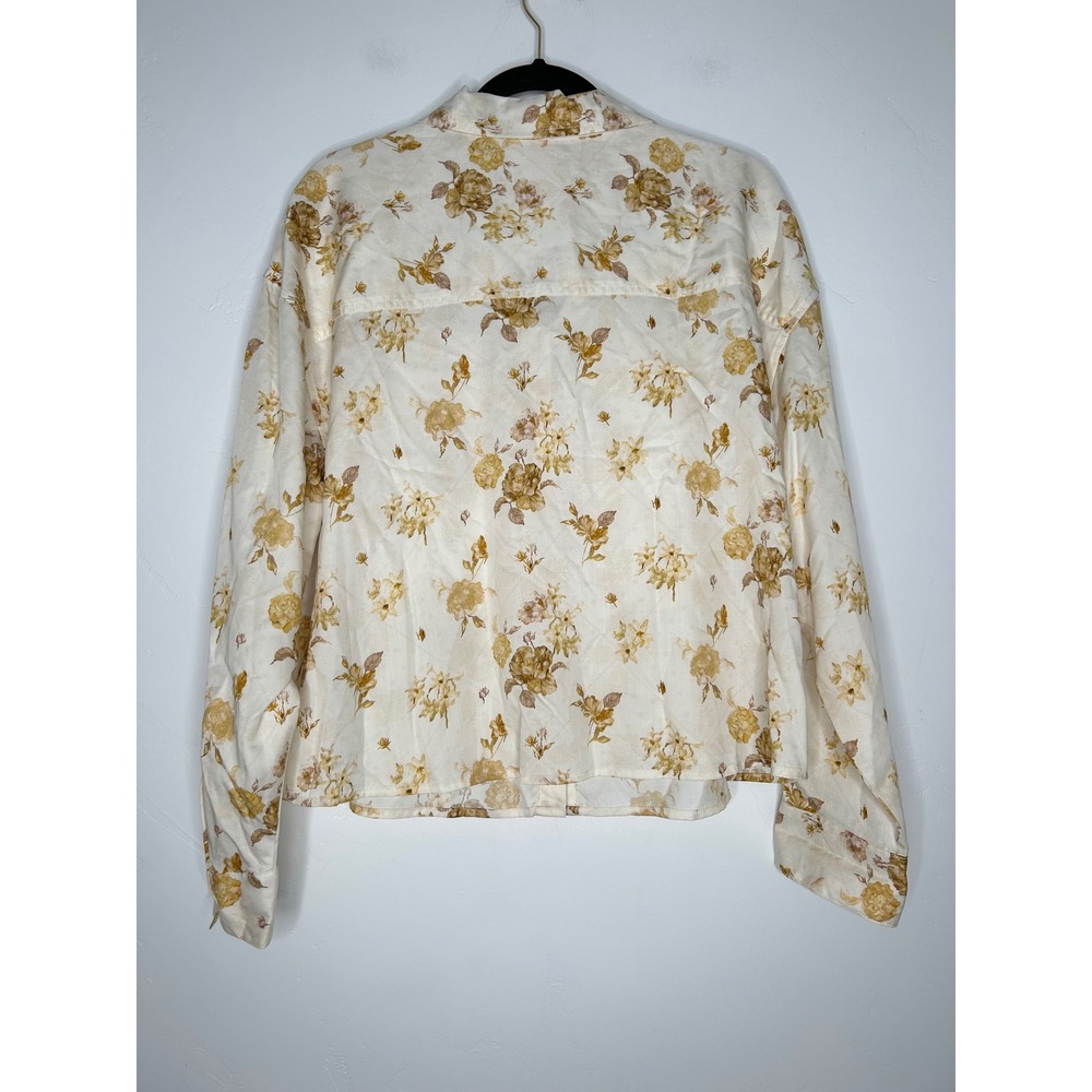Woolrich x Target Floral Cropped Boxy Button Front Blouse Size XL Like New Fall - Picture 2 of 9